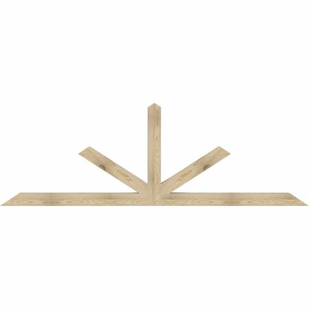 Ekena Millwork Saratoga Rough Sawn Timber Gable Bracket, Douglas Fir, 96"W x 32"H x 4"D x 4"F, 8/12 Pitch GBW096X32X0404SAR00RDF